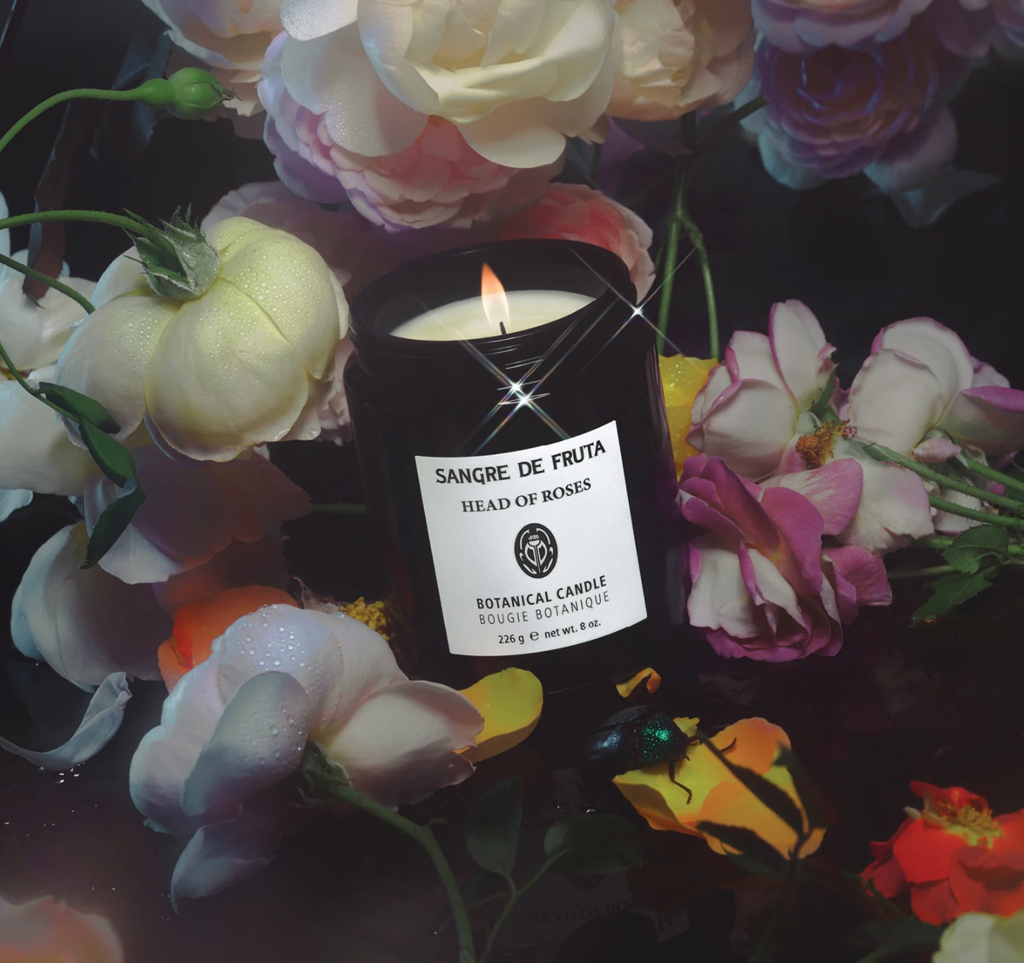 BOTANICAL CANDLE—HEAD OF ROSES